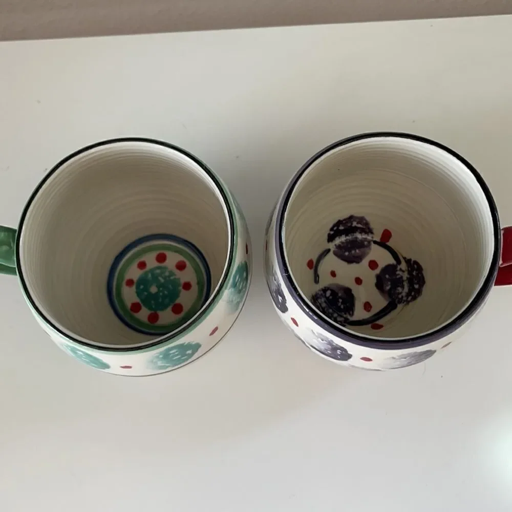 Anthropologie Abstract coffee cups set of 2